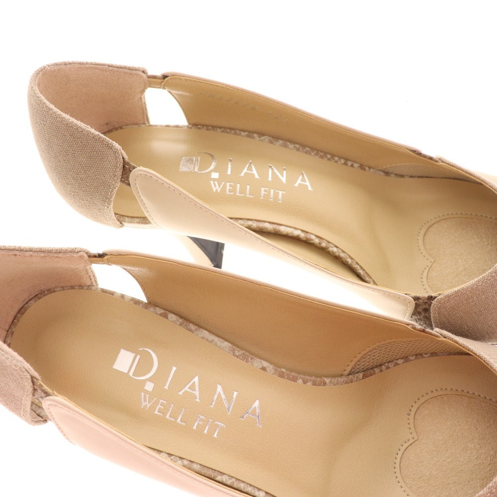 ■ Diana pumps, stiletto heels, glitter, women's, size 22 1/2, beige, box included, unused