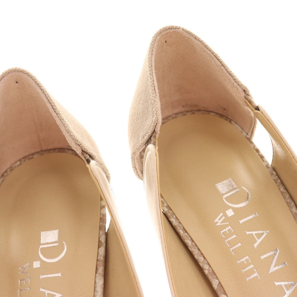 ■ Diana pumps, stiletto heels, glitter, women's, size 22 1/2, beige, box included, unused