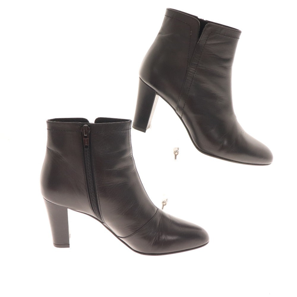 ■ Diana short boots, shoes, leather, women's, 221/2, black, box included