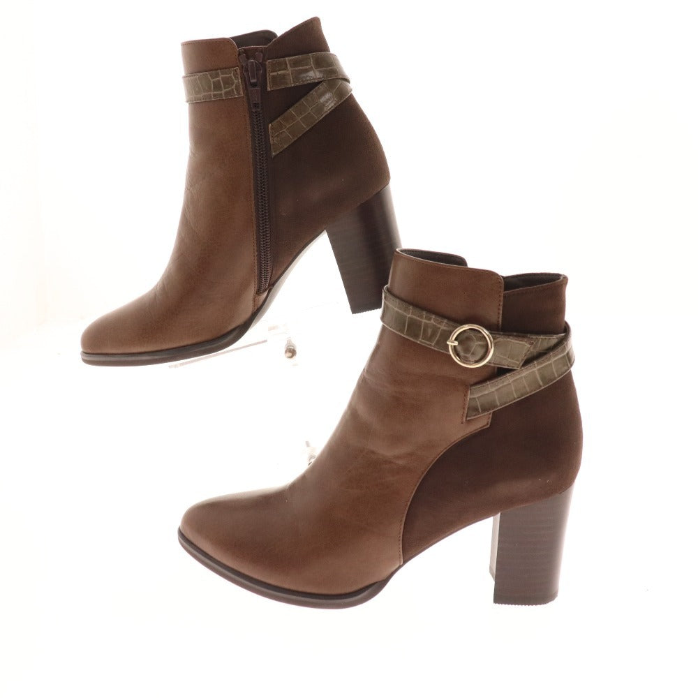 ■ Diana short boots, shoes, suede, leather, women's, size 22 1/2, brown, box included, unused