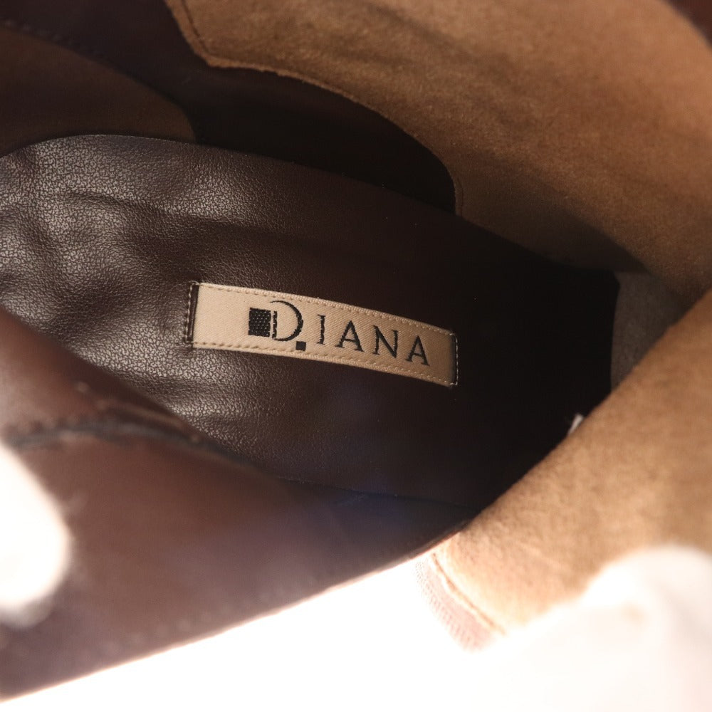 ■ Diana short boots, shoes, suede, leather, women's, size 22 1/2, brown, box included, unused