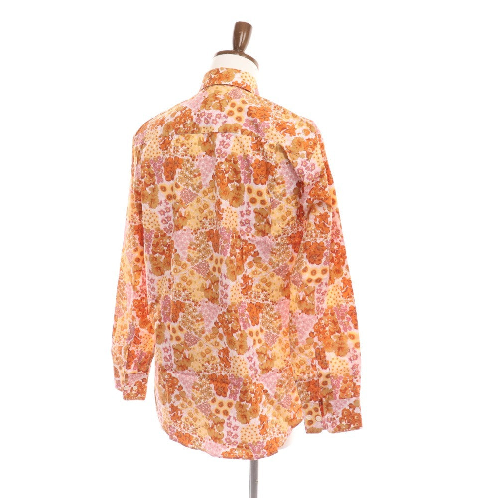 ■ Salvatore Ferragamo Shirt Long Sleeve Top Floral Print Men's S Orange