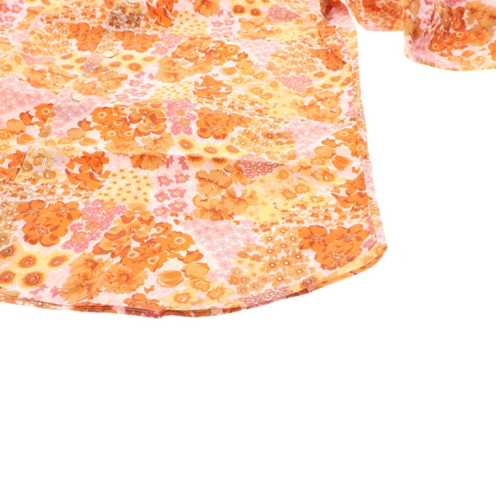 ■ Salvatore Ferragamo Shirt Long Sleeve Top Floral Print Men's S Orange