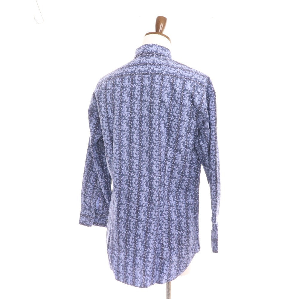 ■ Salvatore Ferragamo Shirt Long Sleeve Tops All-over Pattern 100% Cotton Men's L Blue