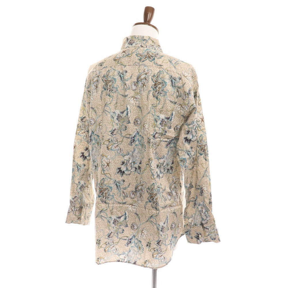 ■ Etro shirt, long sleeves, top, floral print, all-over print, men's, size 44, beige