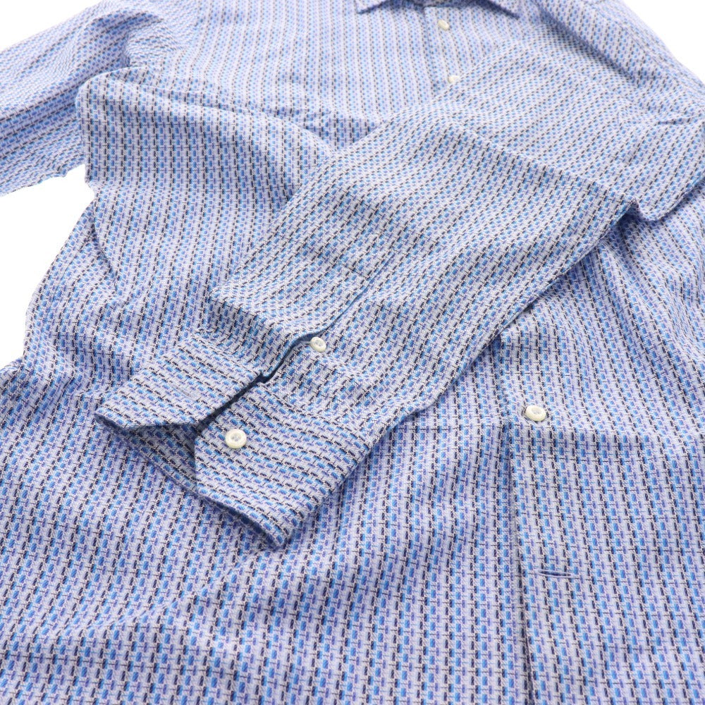 ■ Etro shirt, long sleeves, top, 100% cotton, men's, size 43, blue