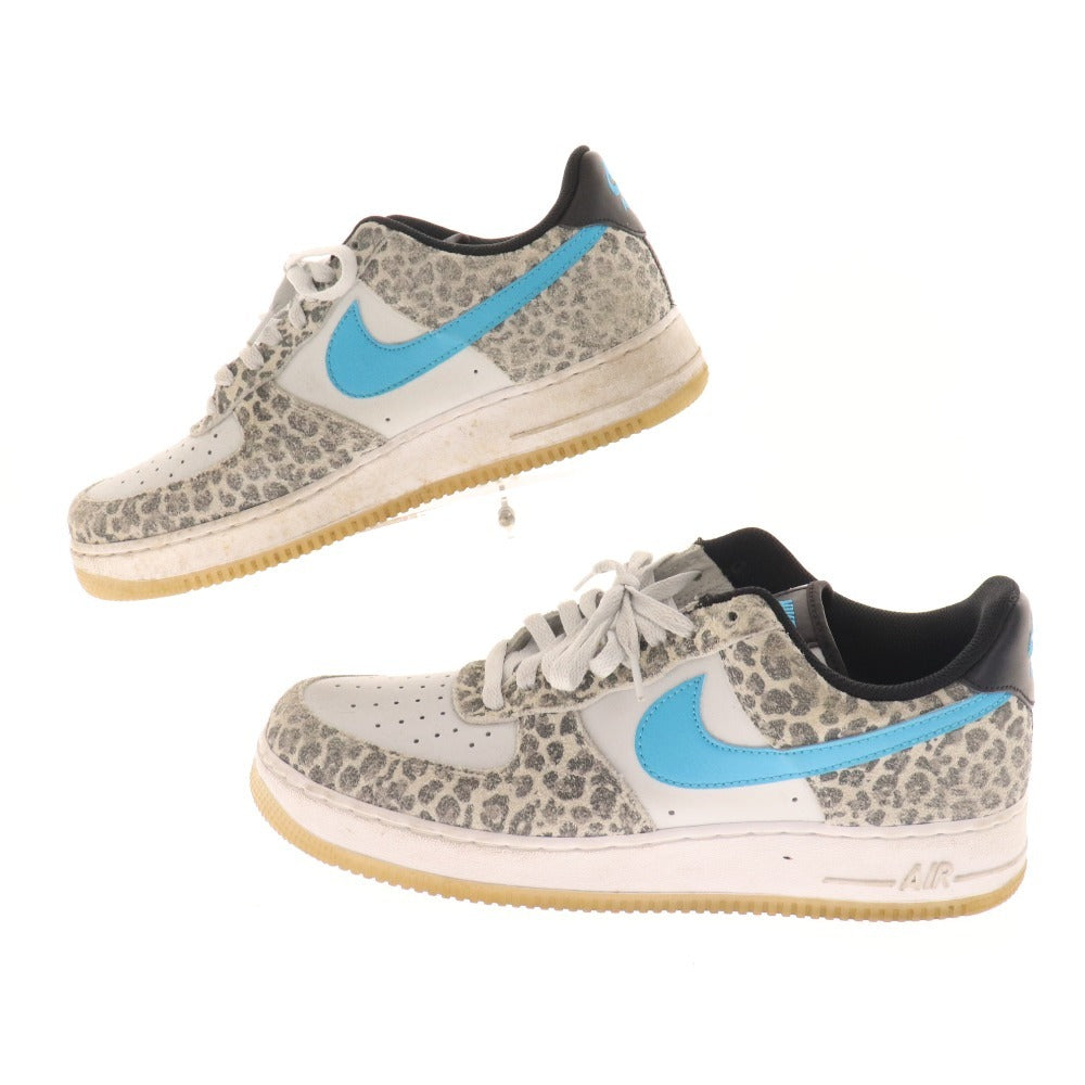 ■ Nike sneakers DJ6192-001 shoes Air Force 1 Low Pure Platinum Leopard print Men's 29 White Blue