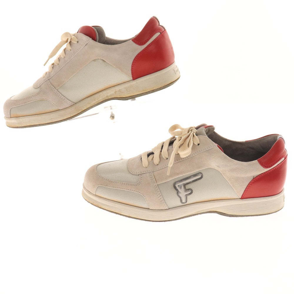 ■ Salvatore Ferragamo sneakers, shoes, suede, men's, 9 1/2, grey, red