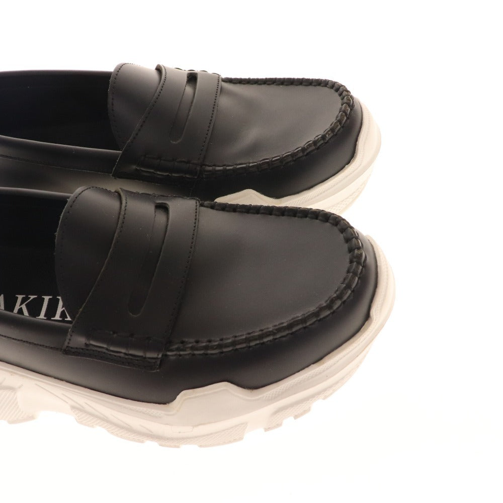 ■ Akiko Aoki Loafers Shoes Platform Shoes Genuine Leather Women's Size 23 Black White Accessories Included Tags Included Unused