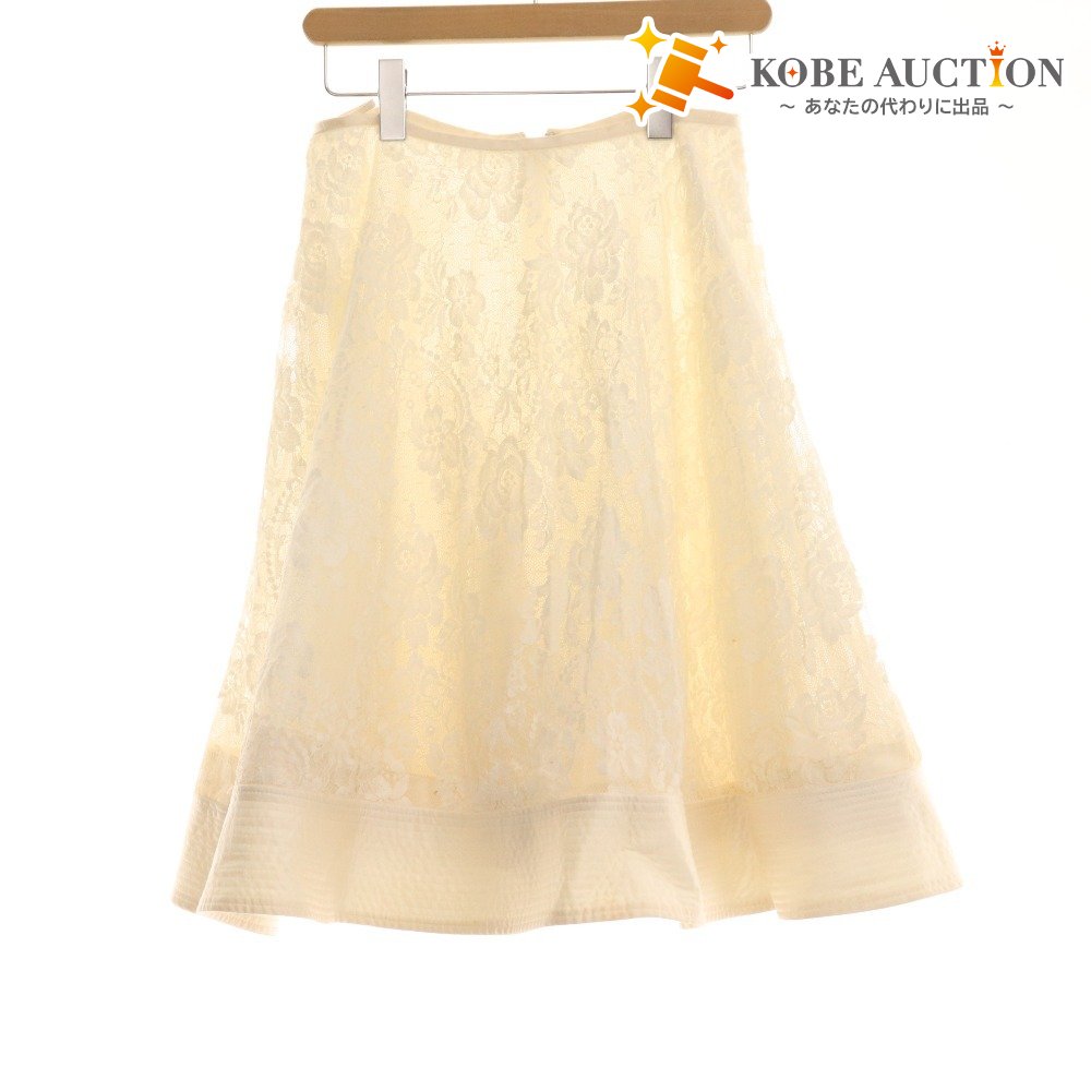 ■ Valentino Flare Skirt Bottoms All Lace Women's Size 4 White