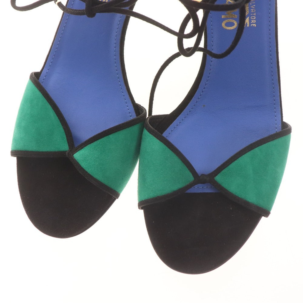 ■ サルヴァトーレフェラガモ サンダル シューズ 靴 アンクルストラップ チャンキーヒール レディース 9 マルチカラー 袋付き