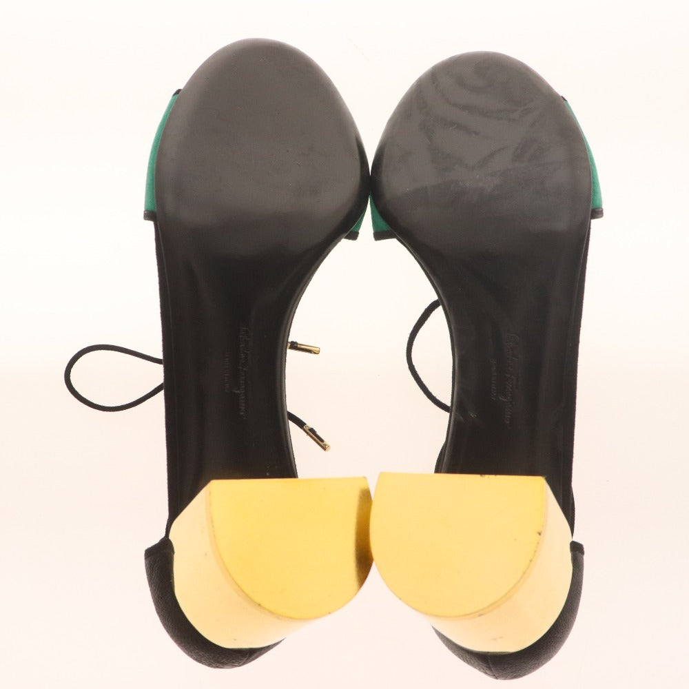 ■ サルヴァトーレフェラガモ サンダル シューズ 靴 アンクルストラップ チャンキーヒール レディース 9 マルチカラー 袋付き