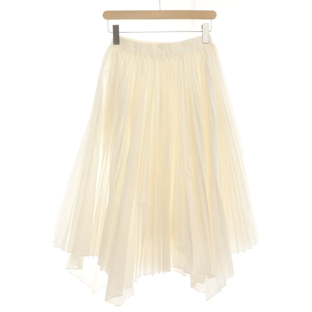 ■ SHE Tokyo Long Skirt, Accordion Pleats, Made in Japan, Women's, Size 36 (S), White
