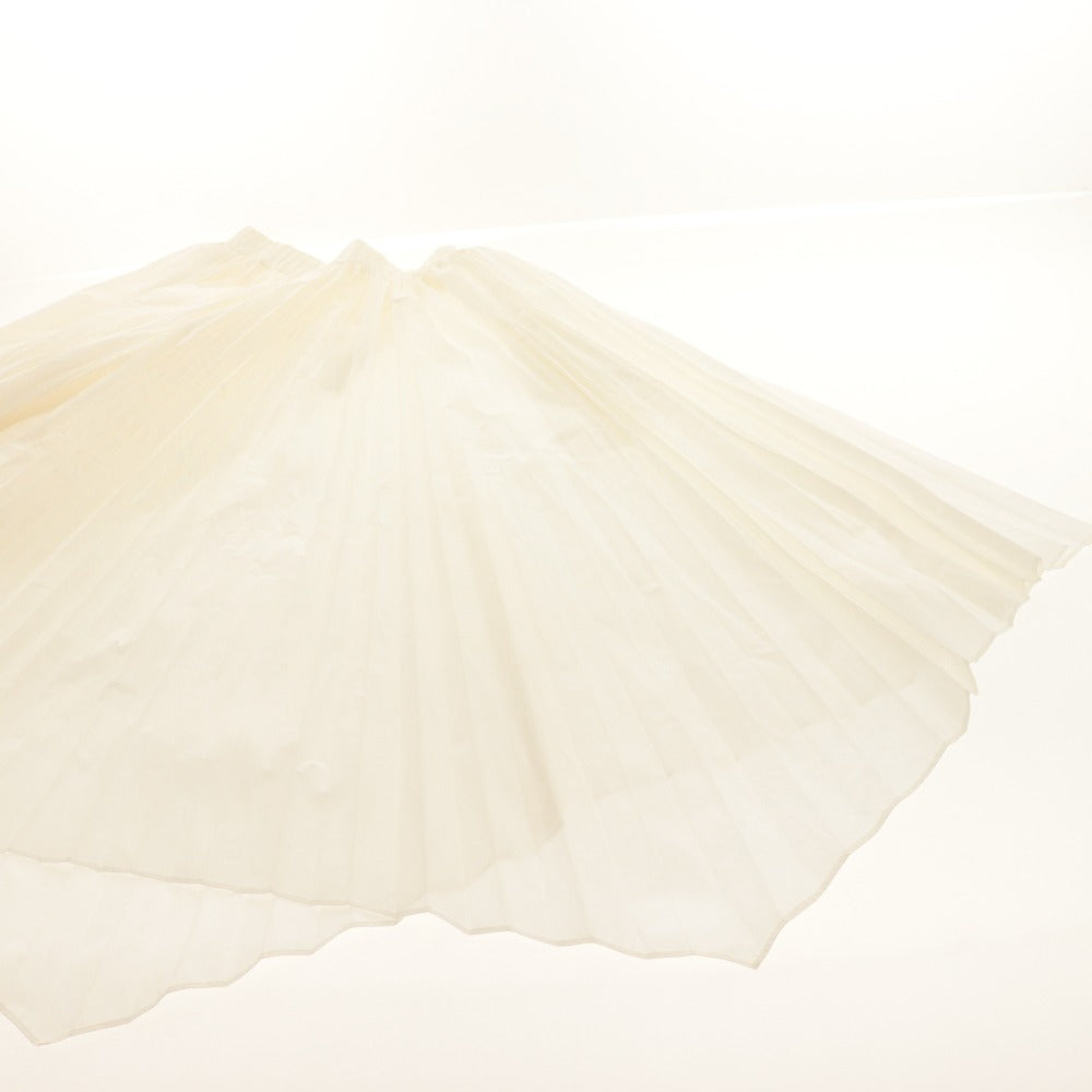 ■ SHE Tokyo Long Skirt, Accordion Pleats, Made in Japan, Women's, Size 36 (S), White