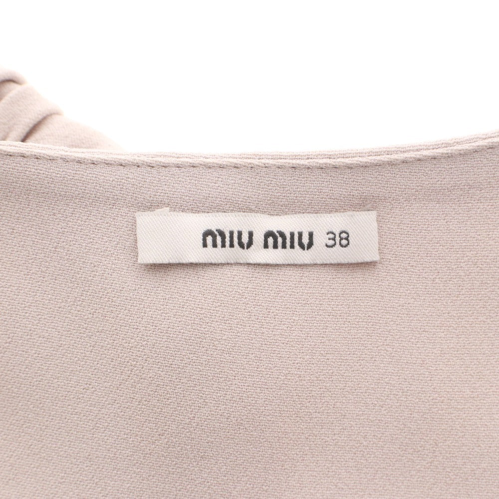 ■ miu miu ミュウミュウ ワンピース トップス ボトムス ノースリーブ 無地 レディース 38 ベージュ系