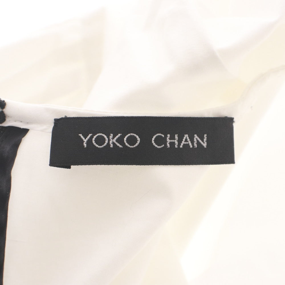 ■ YOKO CHAN ヨーコチャン ブラウス トップス 長袖 ファスナー 丸首 無地 レディース 38 ホワイト