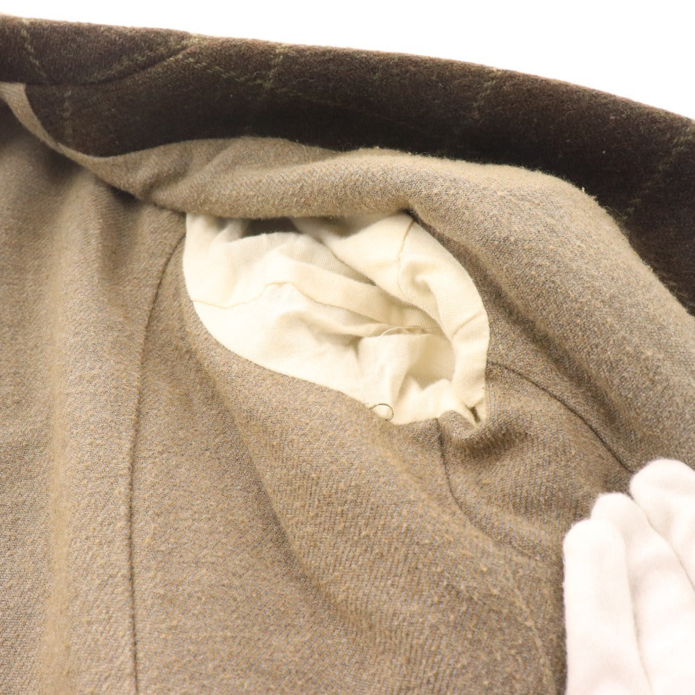 ■ Toujoo Jacket Outer Check 100% Wool Women's Size 2 Khaki