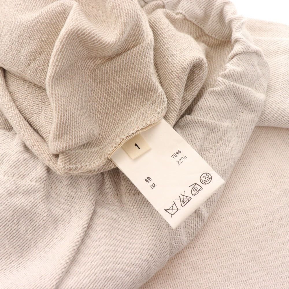 ■ Apuntobe Wide Pants Easy Pants Bottoms Cotton Linen Elastic Waist Women's 1 Gray