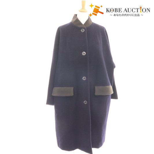 ■ Almost Daily No-Collar Long Coat Outerwear Wool Women's M Navy