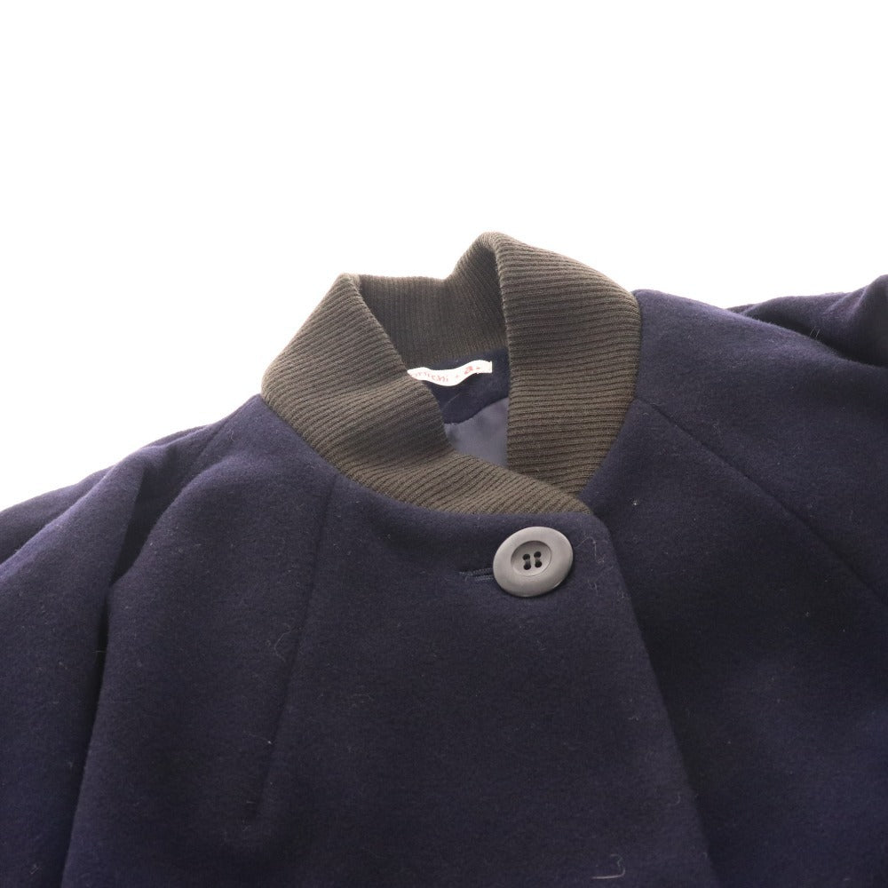 ■ Almost Daily No-Collar Long Coat Outerwear Wool Women's M Navy