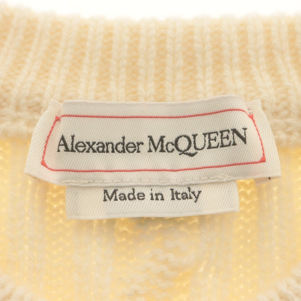 ■ ALEXANDER McQUEEN アレキサンダーマックイーン セーター 長袖 トップス ニット リブ レディース XS ホワイト