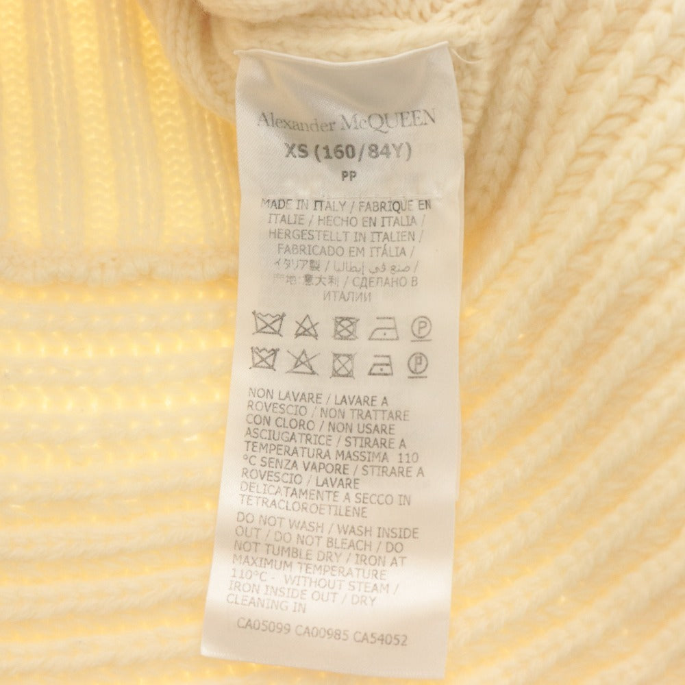 ■ ALEXANDER McQUEEN アレキサンダーマックイーン セーター 長袖 トップス ニット リブ レディース XS ホワイト