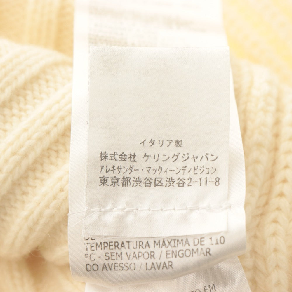 ■ ALEXANDER McQUEEN アレキサンダーマックイーン セーター 長袖 トップス ニット リブ レディース XS ホワイト