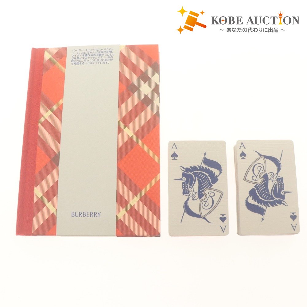 ■ BURBERRY バーバリー トランプ ノート 2点セット まとめ売り プレイカードセット ハードカバー チェック ノベルティ 付属品付 未使用含