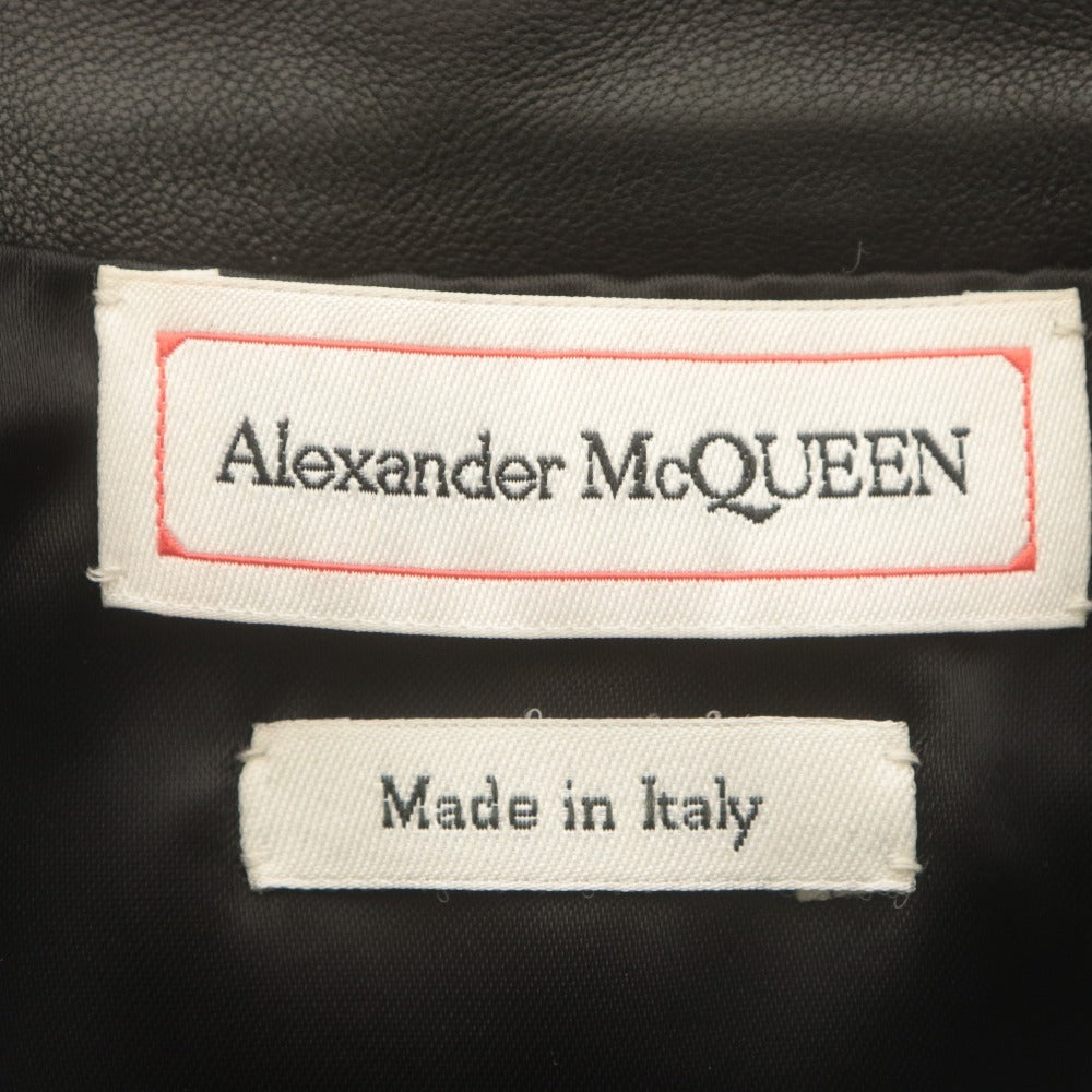 ■ ALEXANDER McQUEEN アレキサンダーマックイーン スカート ひざ丈 ボトムス レザーレース レディース 36ブラック 付属品付き 未使用