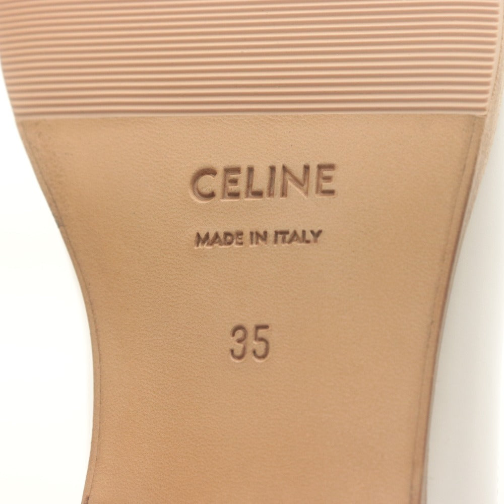 ■ CELINE セリーヌ ローファー シューズ 靴 フリンジ タッセル レディース 35 ホワイト 袋付き 未使用