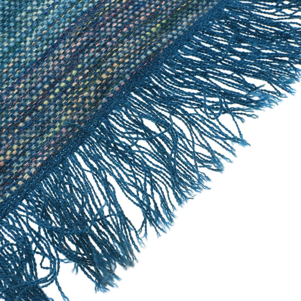 ■ Yukaraori Crafts Museum Hokkaido Handwoven Tsumugi Rug, 100% Wool, 110cm x 44cm, Green