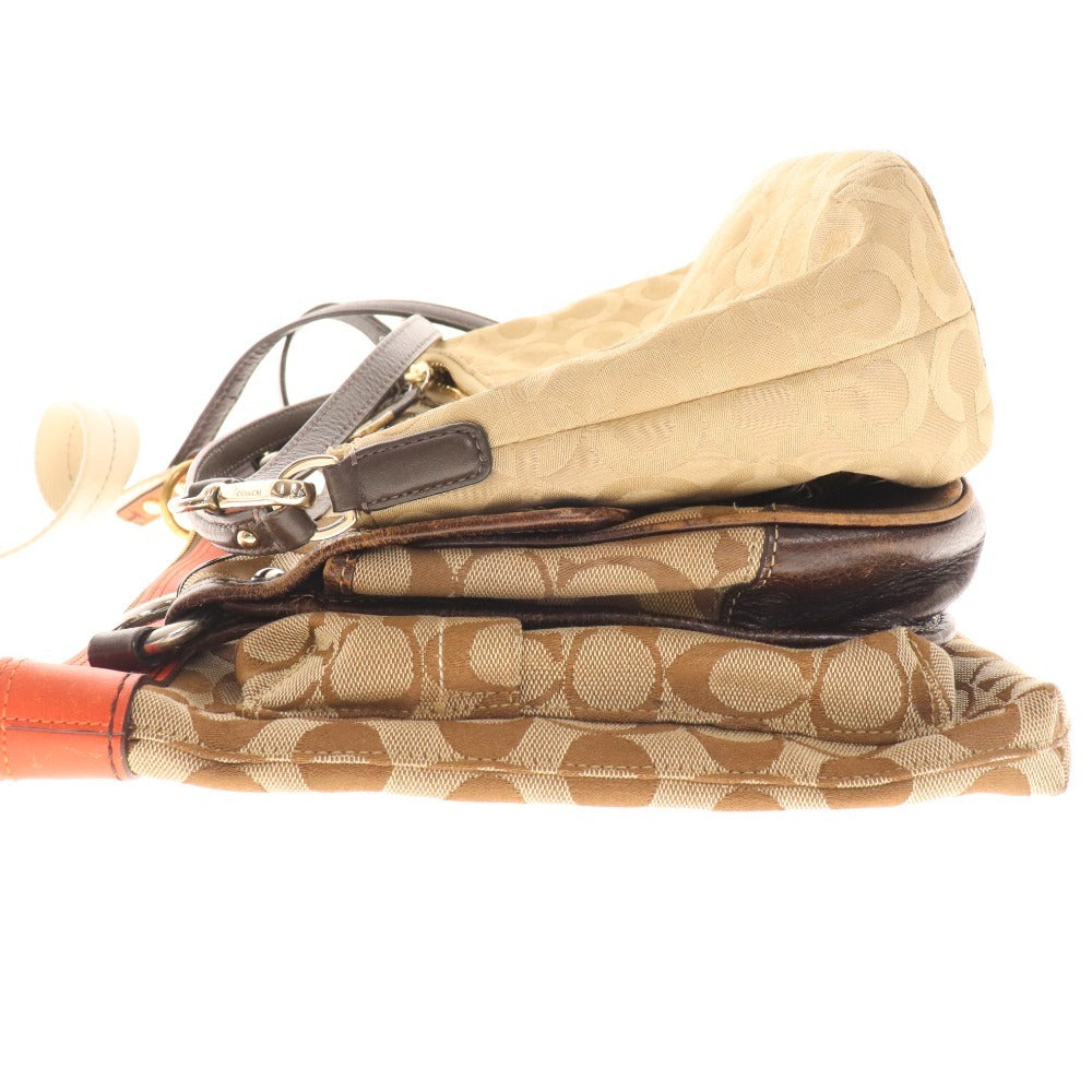 ■ コーチ ショルダーバッグ 3点セット まとめ売り 鞄 総柄 レディース ベージュ ブラウン オレンジ