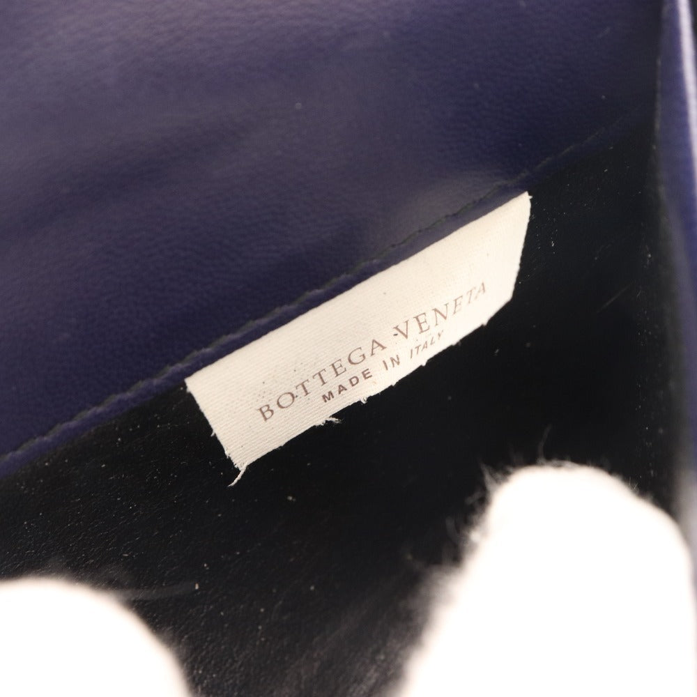 ■ ボッテガヴェネタ 二つ折り長財布 ウォレット イントレチャート ラウンドファスナー ユニセックス ブルー 付属品付き
