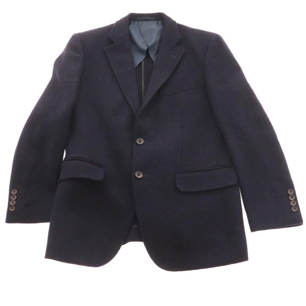 ■ Harris Tweed Tailored Jacket Blazer Outerwear 100% Wool Men's 96AB5 Navy