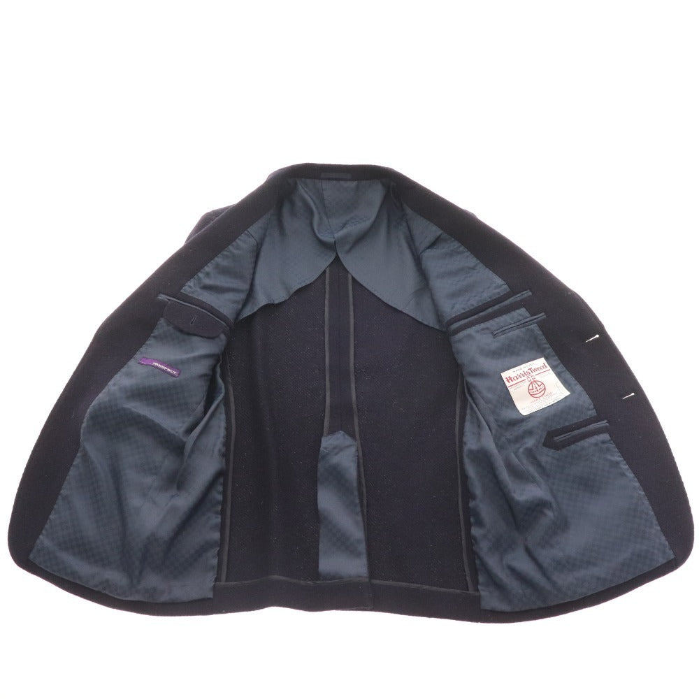 ■ Harris Tweed Tailored Jacket Blazer Outerwear 100% Wool Men's 96AB5 Navy