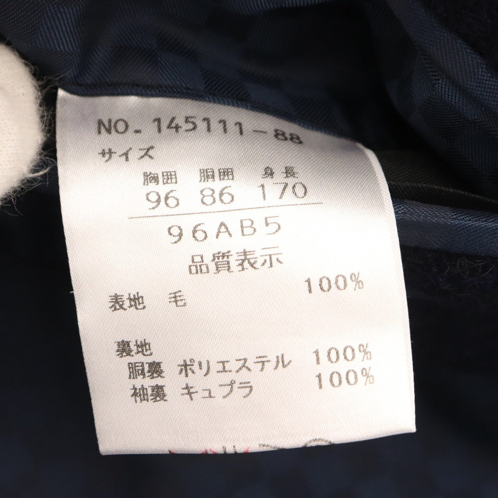 ■ Harris Tweed Tailored Jacket Blazer Outerwear 100% Wool Men's 96AB5 Navy