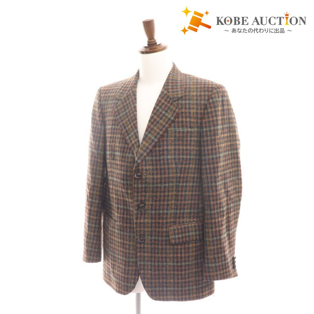 ■ ドネガル ツイード テーラードジャケット トップス ウール チェック アイルランド製 メンズ ブラウン系