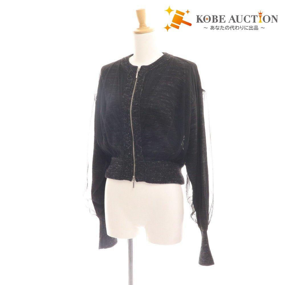 ■ Adam et Rope hoodie jacket lace zip-up women's F black unused