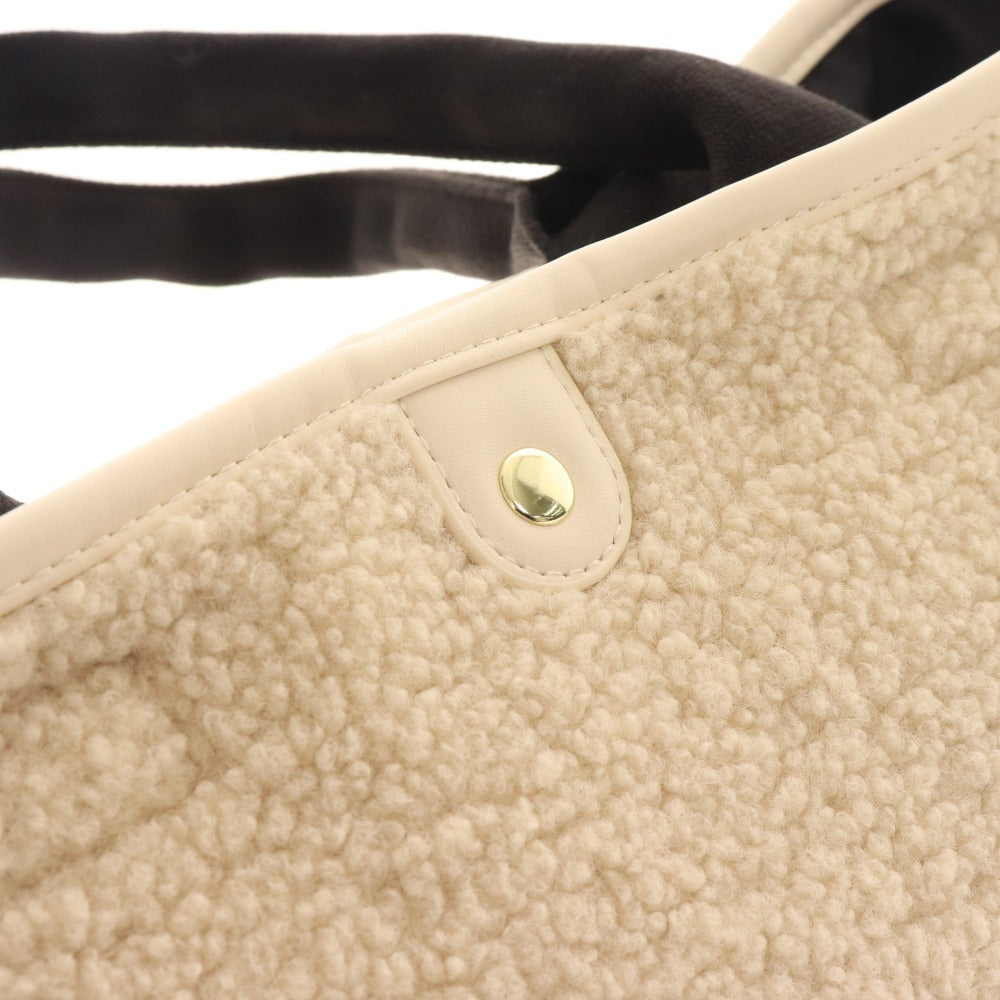 ■ ヘイニ ブルガリ ボアトートバッグ シガレットポーチ 2点セット まとめ売り ベアリア ロゴマニア レディース ベージュ ブラック