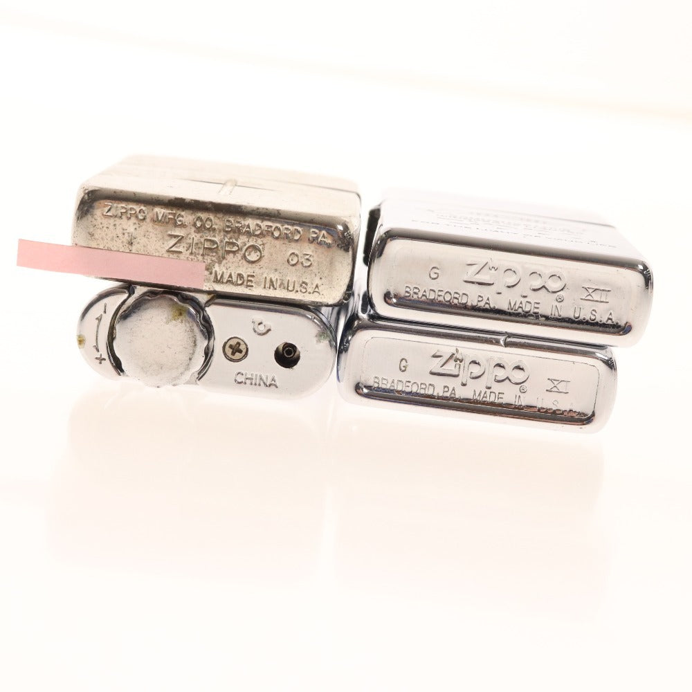 ■ ジッポー 4点セット まとめ売り オイル ガス ライター 喫煙具 スクエア ブライトクロス 1941 松井秀喜 シルバーブルー 箱付き ジャンク