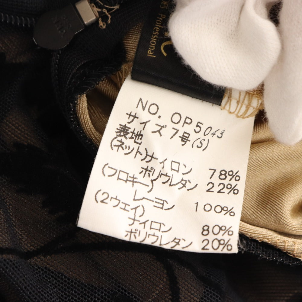 ■ タカダンス ドレス ワンピース 社交ダンス ラテン レース 花柄 レディース S～M ブラック