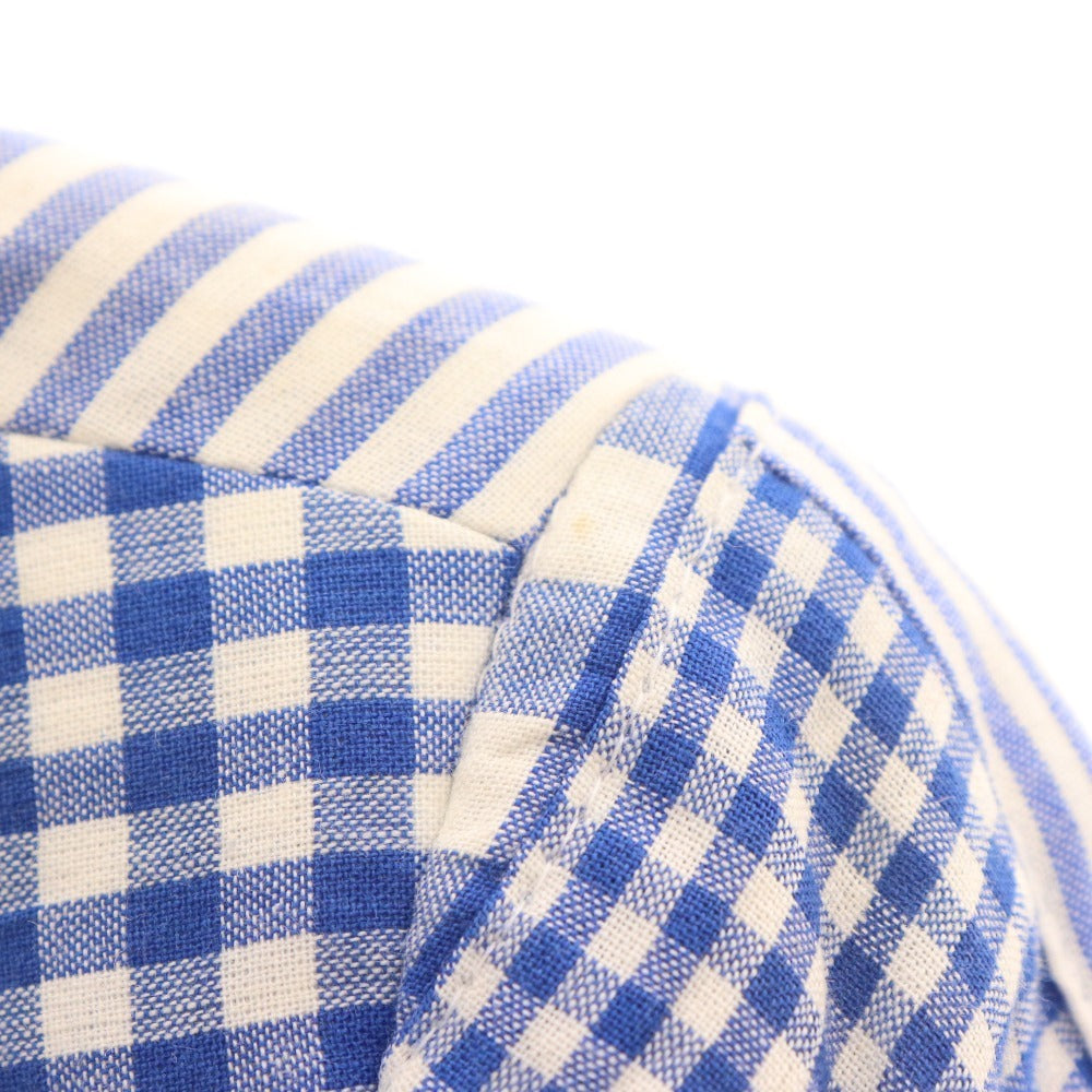 ■ ブルックスブラザーズ テーラードジャケット 長袖 アウターチェック 総柄 メンズ 2 ブルー