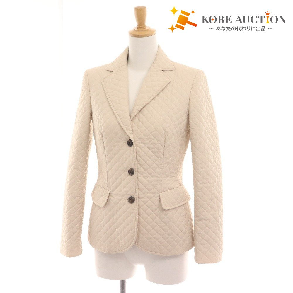 ■ サルヴァトーレフェラガモ ジャケット アウター キルティング シルク100％ レディース 38 アイボリー