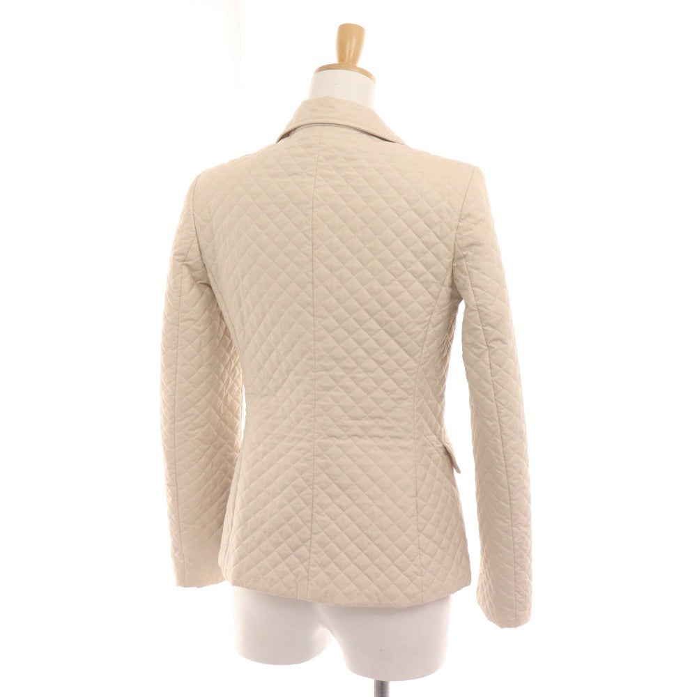 ■ サルヴァトーレフェラガモ ジャケット アウター キルティング シルク100％ レディース 38 アイボリー