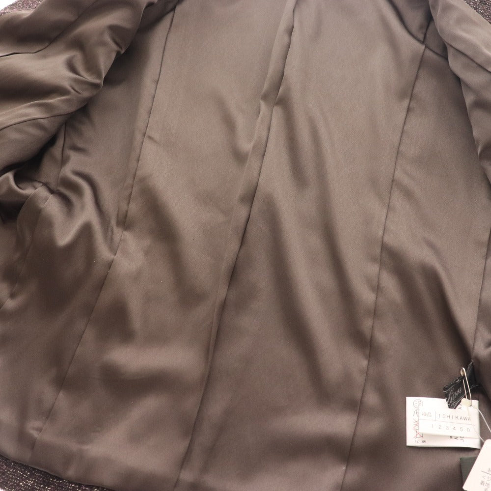 ■ レリアン スーツ セットアップ ジャケット スカート レディース 9 パープル ブラウン タグ付き 未使用