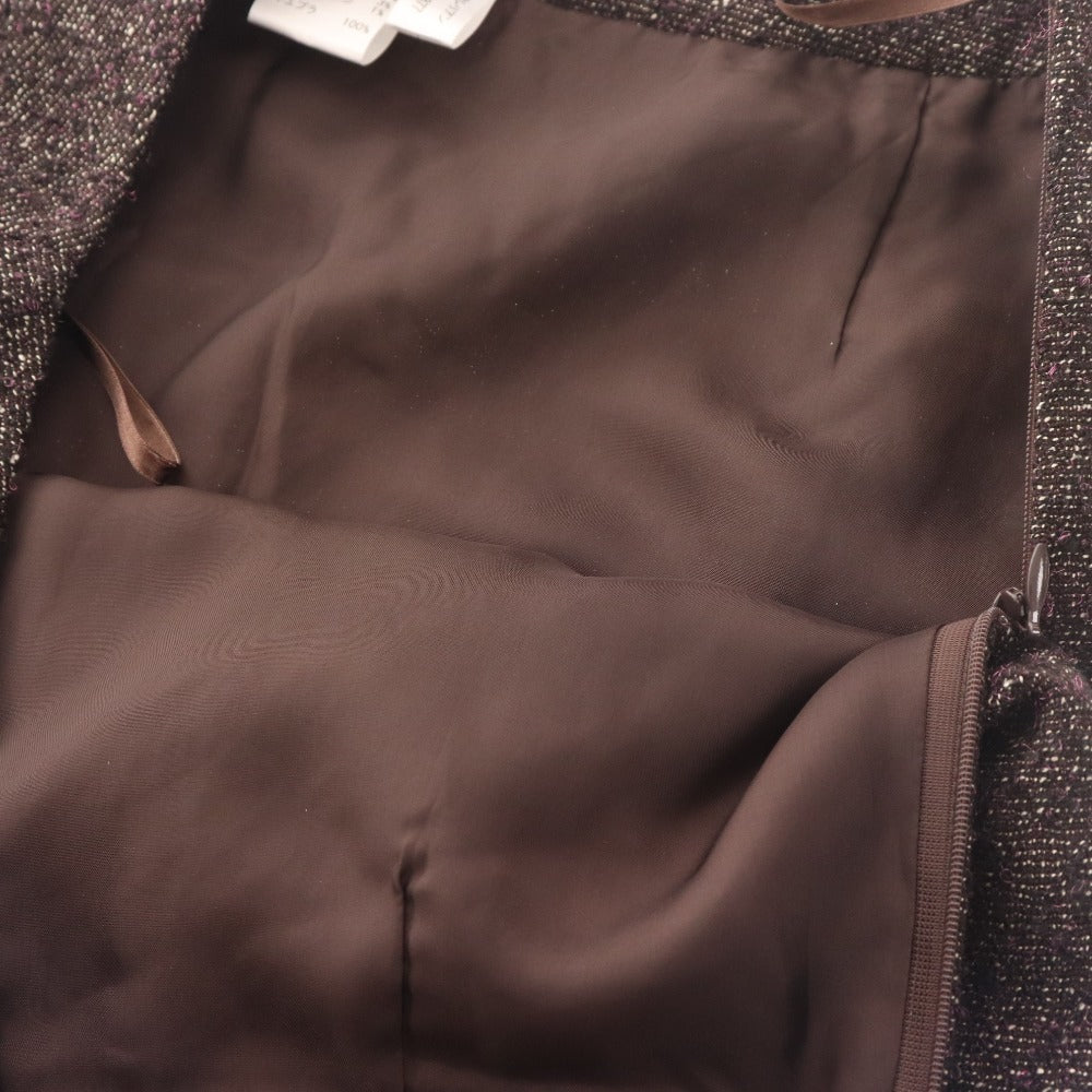 ■ レリアン スーツ セットアップ ジャケット スカート レディース 9 パープル ブラウン タグ付き 未使用