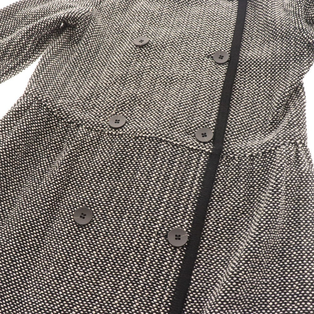 ■ エポカ ニットコート 長袖 M5C01-751-09 アウター ドット柄 ノーカラー レディース 40 ブラック ホワイト