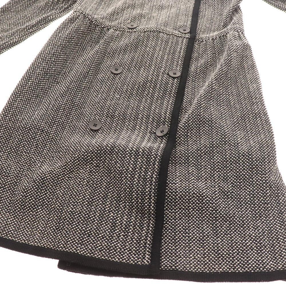 ■ エポカ ニットコート 長袖 M5C01-751-09 アウター ドット柄 ノーカラー レディース 40 ブラック ホワイト