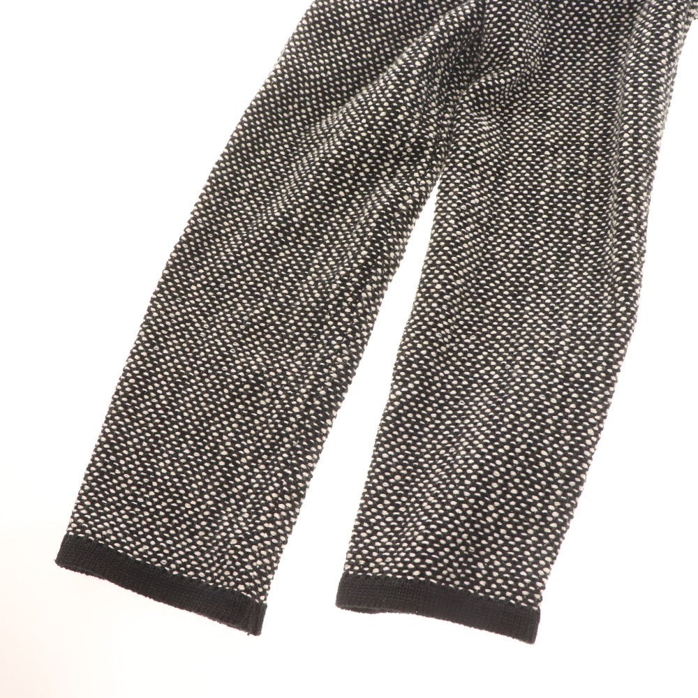 ■ エポカ ニットコート 長袖 M5C01-751-09 アウター ドット柄 ノーカラー レディース 40 ブラック ホワイト