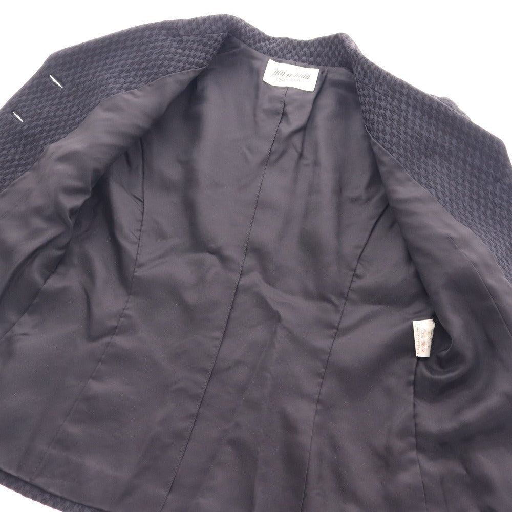 ■ ジュンアシダ スーツ セットアップ ジャケット 膝丈スカート 長袖 PA9306 トップス ボトムス 日本製 丸襟 レディース 9 ブラック